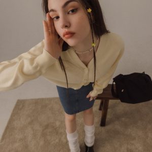 V領薄針織開襟外套「展場設計圖」